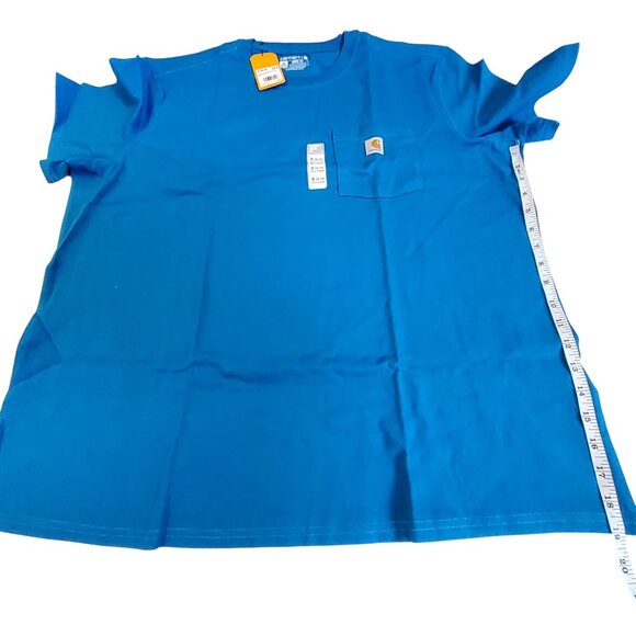 Carhartt Womens Loose Fit Heavyweight Short-Sleeve Pocket T-Shirt Size 1X Blue - Picture 3 of 10
